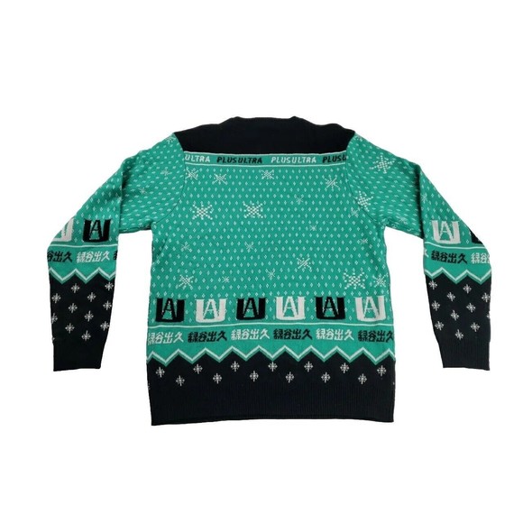 My Hero Academia - Plus Ultra Deku Izuku Midoriya Ugly Christmas Sweater Size M - Picture 6 of 6